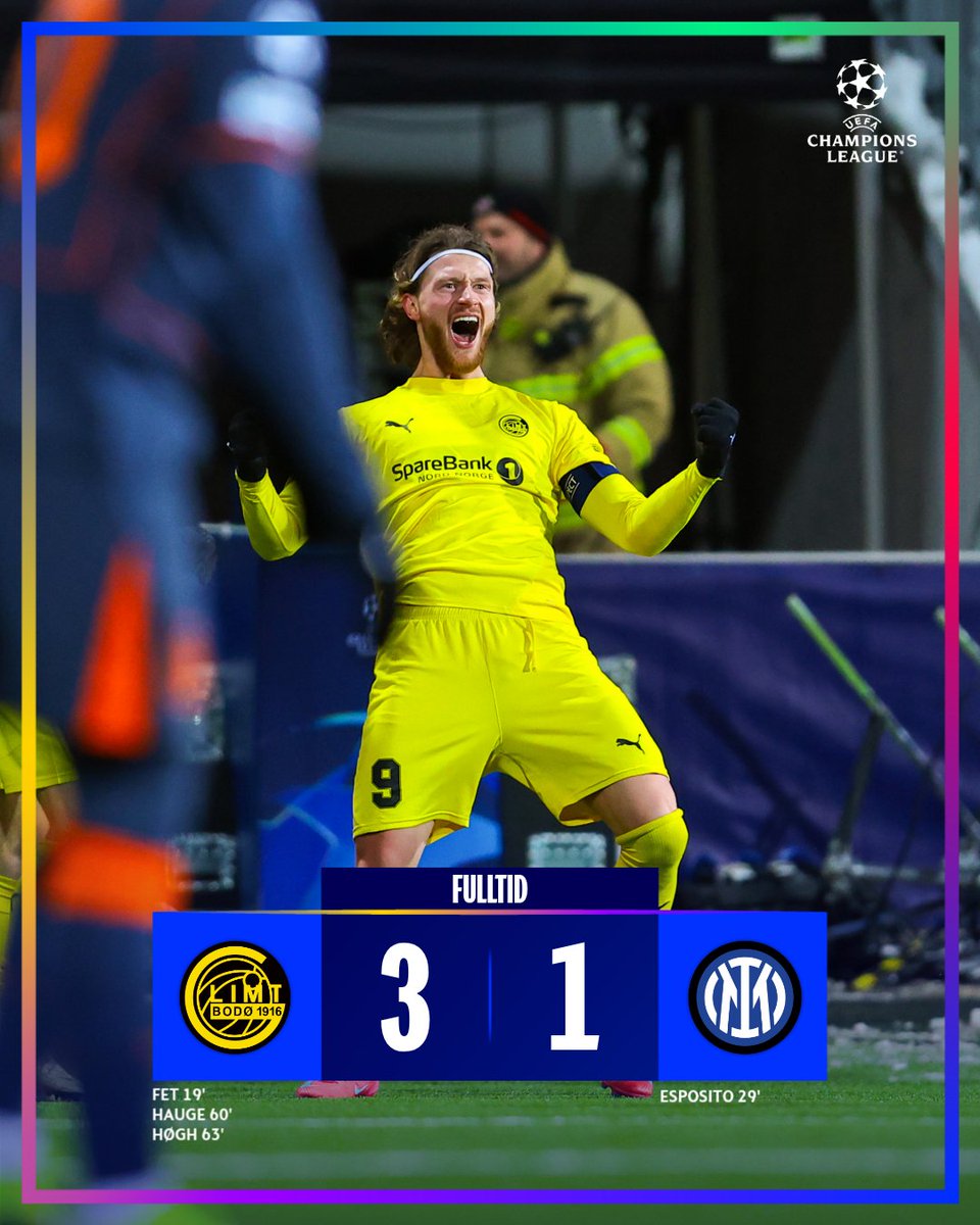 kenneth2242's tweet photo. A club from a city of 50,000 people just beat Man City, Atletico Madrid, and Inter Milan in the same Champions League season. Their stadium holds 8,720 fans. Their mental coach is a former war pilot who bombed Libya. This is the Bodø/Glimt story. 🧵⚽

Bodø sits above the Arctic Circle in northern Norway. In winter, they get less than one hour of sunlight daily. Players take vitamin supplements just to function. Visiting teams land and immediately want to leave. This is where the story starts.

The club was founded in 1916. For over 100 years they were nobody. Bouncing between second, third, and fourth divisions. Never won the Norwegian top flight. Their biggest moment before 2020 was a cup win in 1975. That is the baseline. Remember it.

In 2011, they went bankrupt. Locals collected empty bottles for deposit money. Schoolchildren brought bags after matches. Pensioners carried them on buses. Fishermen donated fish to sell for profit. The local handball club gave up its ticket revenue to save them. A community refused to let their club die. That spirit never left.

Then in 2016, relegation again. An investigation found the painful truth: the players were good enough. It was not a talent problem. It was described as a total mental collapse. That word, mental, became the turning point for everything that followed.

In 2017 the club hired Bjørn Mannsverk as their mental coach. He was not a sports psychologist. He was a Royal Norwegian Air Force pilot who had flown bombing runs over Afghanistan and Libya. He developed mental conditioning for soldiers before combat. Now he was in a football dressing room. For free.

Here is the part most people do not know: Mannsverk works for Bodø/Glimt for free. And his influence is everywhere. When the team concedes a goal, players form a circle on the pitch called the "Bodø/Glimt Ring." They talk, they reset, they go again. No sulking. No blame. Just solidarity.

The club also rotates eight captains. No single man carries the weight of leadership. The burden is shared across the group. That idea came straight from Mannsverk's military philosophy. "It is a fairy tale, almost a miracle," he told the Associated Press. "But it is possible if you have the right mentality and work hard over time."

In 2018, Kjetil Knutsen became head coach and fully embraced everything Mannsverk built. He never talks about winning. Only progress. No targets. No league table watching. Just: become the best version of yourself. In 2020, Bodø/Glimt won the Norwegian Eliteserien for the first time in 104 years finishing 19 points clear and scoring 103 goals in 30 games.

Europe noticed quickly. In 2021 they beat Jose Mourinho's Roma 6-1 in the Conference League. Six goals. In Italy. Mourinho came to the Arctic for the second leg and still lost 2-1. Sporting director Havard Sakariassen, who grew up 50 metres from the stadium, put it simply: "Financially we cannot match our rivals. But we can do everything with love. That is central to our success."

This season they entered the Champions League for the first time ever. A town of 50,000. A stadium of 8,720. Artificial turf because the ground literally freezes. They faced the best 36 clubs in the world. They lost their first six games. They were dead. Done. Almost out.

But this club does not panic. Knutsen kept preaching progress. The Ring kept forming after every goal conceded. Then matchday seven: Bodø/Glimt 3-1 Manchester City. Kasper Høgh scored twice inside 24 minutes. Jens Petter Hauge curled one into the top corner. Rodri, the reigning Ballon d'Or winner, was sent off. City were not unlucky. They were outplayed.

Then Atletico Madrid, away in Spain. Not at home in the Arctic. Away, in Madrid. Bodø/Glimt won 2-1. The most unlikely Champions League qualification in the competition's history, sealed in the most dramatic fashion possible.

Then Wednesday, 18 February 2026. Inter Milan, last season's Champions League finalists, arrived in Bodø. They changed six