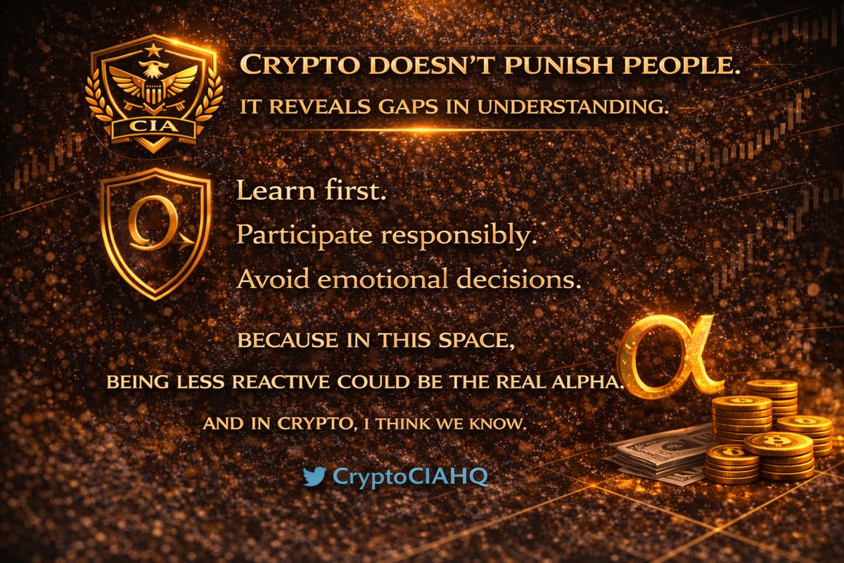 roqguy's tweet image. Crypto doesn’t punish people.
It exposes what they don’t understand.
The Cryptocurrency Intelligence Agency appears to be building around one idea:
Learn first. Participate responsibly. Avoid emotional decisions.
And in this industry, that mindset might be the real alpha.