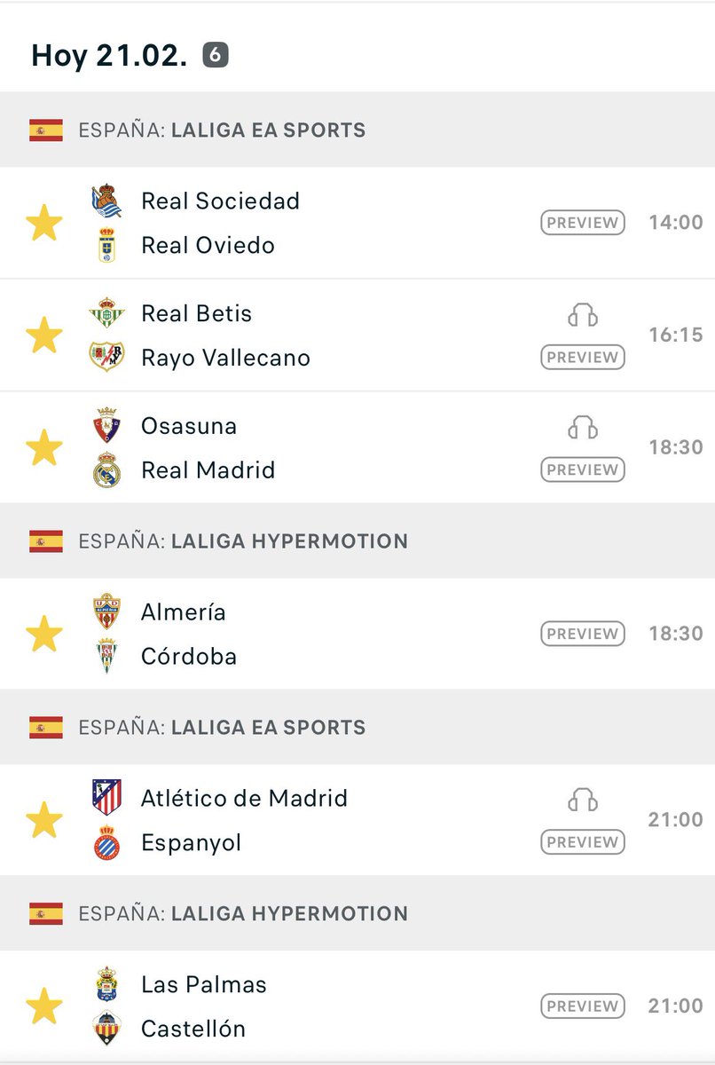 Y esta es la jornada de hoy sábado. ⚽️⚽️