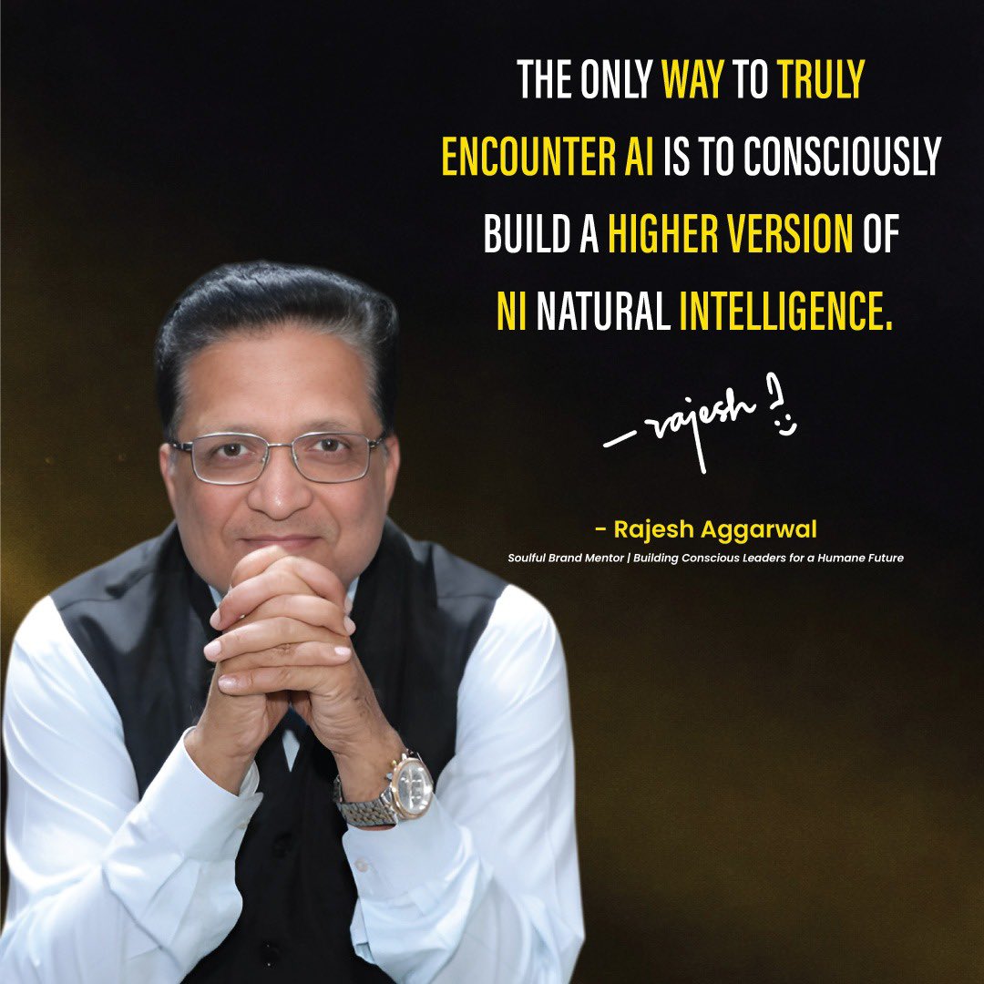 soulfulrajesh's tweet image. The future belongs to conscious minds, not just smart machines.

Hashtags:

#HumanIntelligence #AIWisdom #LeadershipMindset #PurposeDriven #GlobalPeace