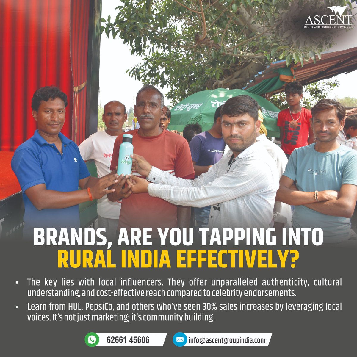 AscentGroupIN's tweet photo. In India’s dynamic market, brand perception isn’t optional it’s essential.

At Ascent Brand Communications, we define purpose, build relevant identities &amp; craft digital strategies that drive growth.
Read more: https://t.co/MKWOUchW4m

#BrandStrategy  #RuralMarketing https://t.co/k4Jpgl2Ic1