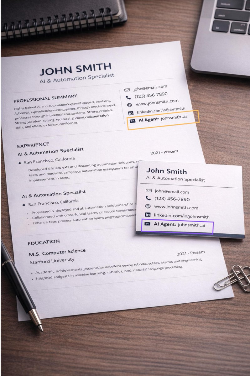 shahzadbadar's tweet image. In 5 years, business cards may look like this:

📞 Phone
📧 Email
🌐 Website
🤖 AI Agent: AURA
🔳 Scan to chat
Not “contact us.”
But “talk to us instantly.”
Every business will have an AI agent — like email today.
Are you building yours?
#AI #Agents #FutureOfBusiness #GenAI