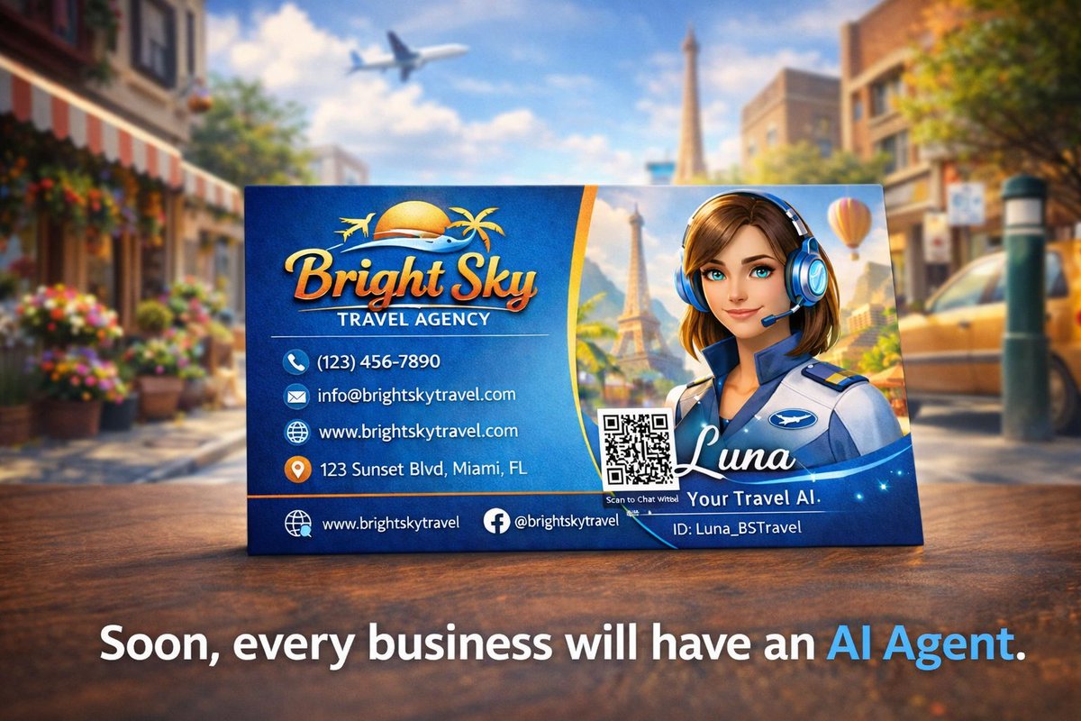 shahzadbadar's tweet image. In 5 years, business cards may look like this:

📞 Phone
📧 Email
🌐 Website
🤖 AI Agent: AURA
🔳 Scan to chat
Not “contact us.”
But “talk to us instantly.”
Every business will have an AI agent — like email today.
Are you building yours?
#AI #Agents #FutureOfBusiness #GenAI