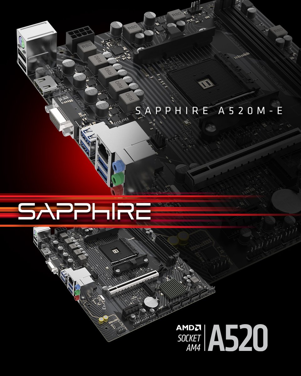 The SAPPHIRE A520M-E motherboard. All the essential connectivity and stability you need daily, keeping your AM4 build simple, stable, and affordable.
.
.
#MB #Motherboard #AMD #AM4 #A520 #gaming #hardware