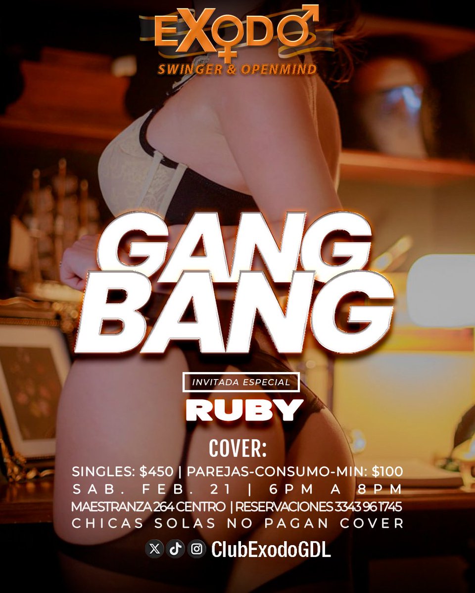 ¡Rubyy se entrega en gang bang intenso este sábado! 🔥📷Culo perfecto, lencería que resalta cada centímetro, varios rodeándola para darle duro… penetraciones profundas, gemidos que no paran y placer colectivo total. ¡Ven a meterle toda la energía que traes!

#GangBangBang