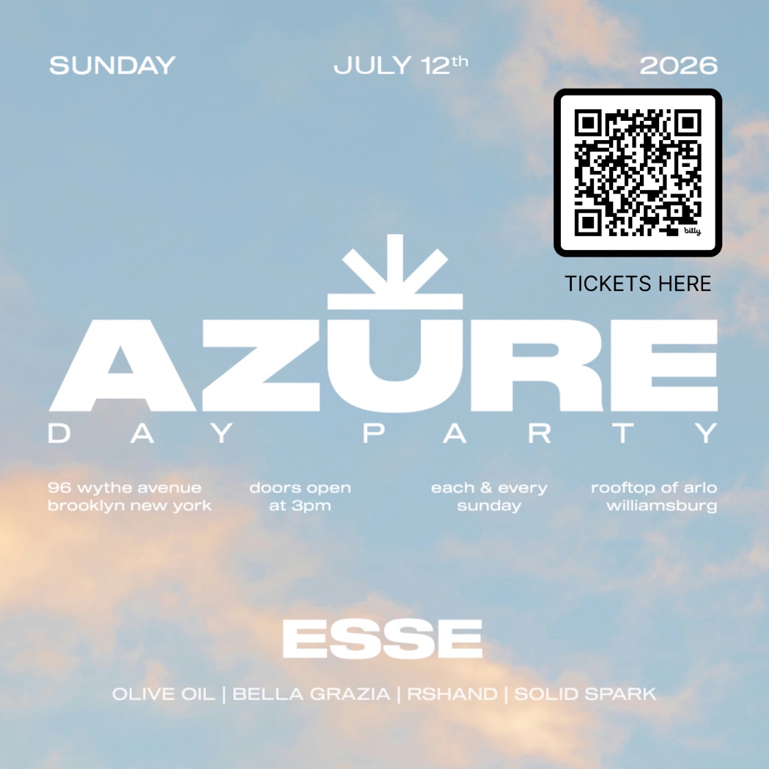 SolidSparkMusic's tweet photo. 7/12/26 - AZURE DAY PARTY

tickets @ https://t.co/ccRGZLnorX https://t.co/9YRKJX1jZN