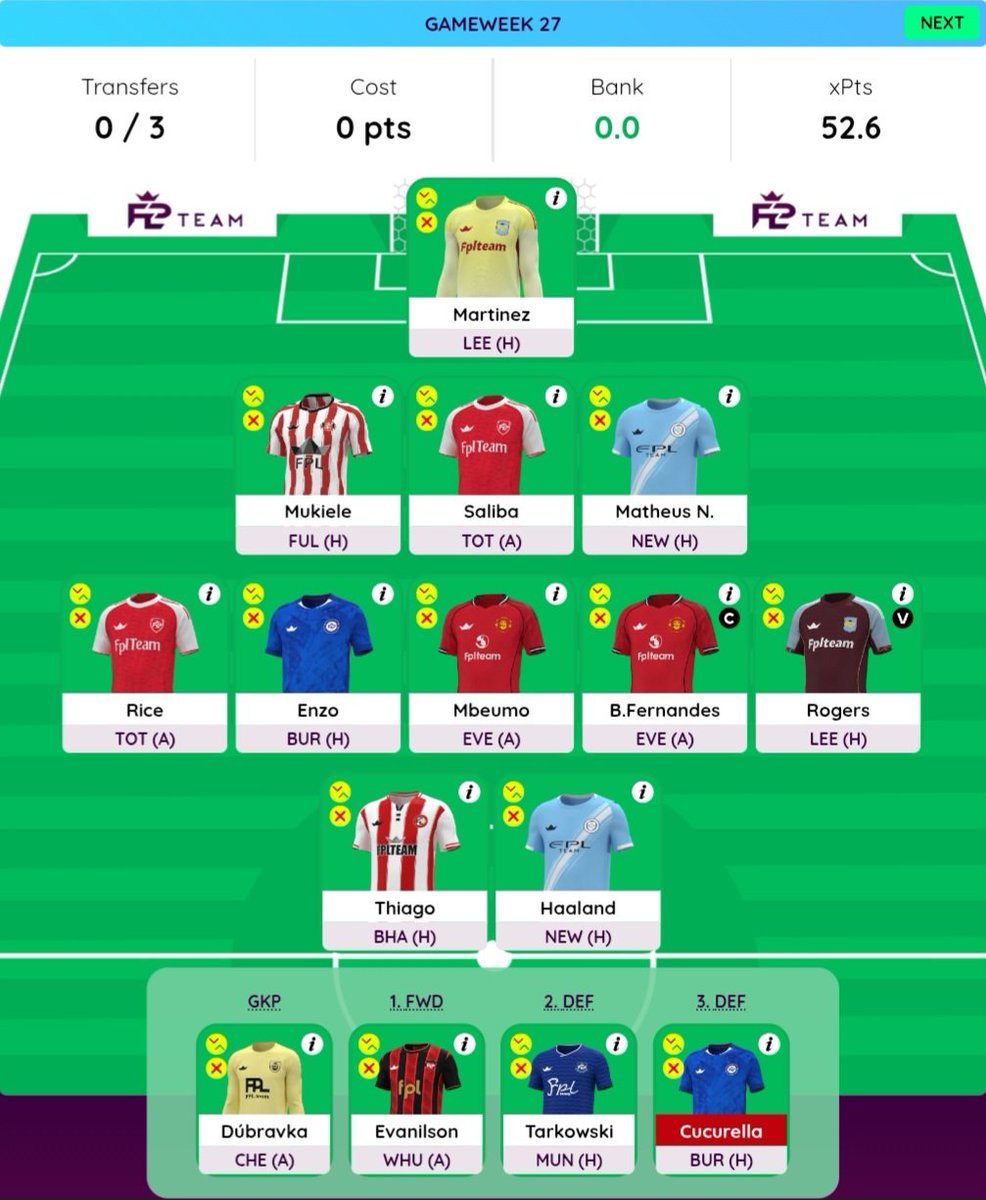 FPL_Amit_Ind's tweet photo. Final Team For #gw27 🔐 

Rolling the transfer

🧢 Bruno 

#FPL #FPLCommunity https://t.co/AGHFvPF4Jz