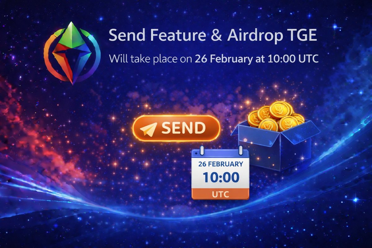 zentrawal's tweet image. 🪂 Send Feature Activation &amp;amp; Airdrop TGE Announcement

The Send Feature and Airdrop TGE will officially go live on February 26 at 10:00 UTC.

You can earn as many ZENTRA tokens as possible by inviting your friends there is no maximum invite limit, so don’t miss this opportunity