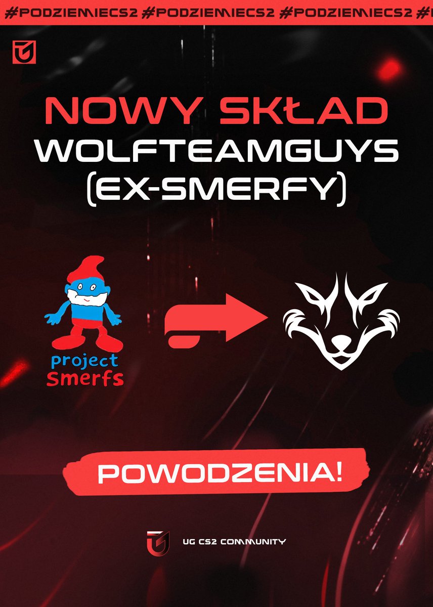 Piękna to była współpraca, nie zapomnimy jej nigdy!

Nie no spokojnie, po prostu Smerfy znalazły nowe lokum, a mianowicie dobrze znaną organizacje <a href="/WolfTeamGuysGG/">WolfTeamGuys</a> 

Skład przedstawia się tak 
🔸 <a href="/mshcs2/">mshcs2</a>  
🔸 <a href="/f0paa/">f0pa</a>
🔸 <a href="/_prs_csgo/">prs</a>  
🔸<a href="/hakucs2/">haku</a>  
🔸 <a href="/q4kuuucs/">q4kuuu_cs</a>

Menadżerem będzie
