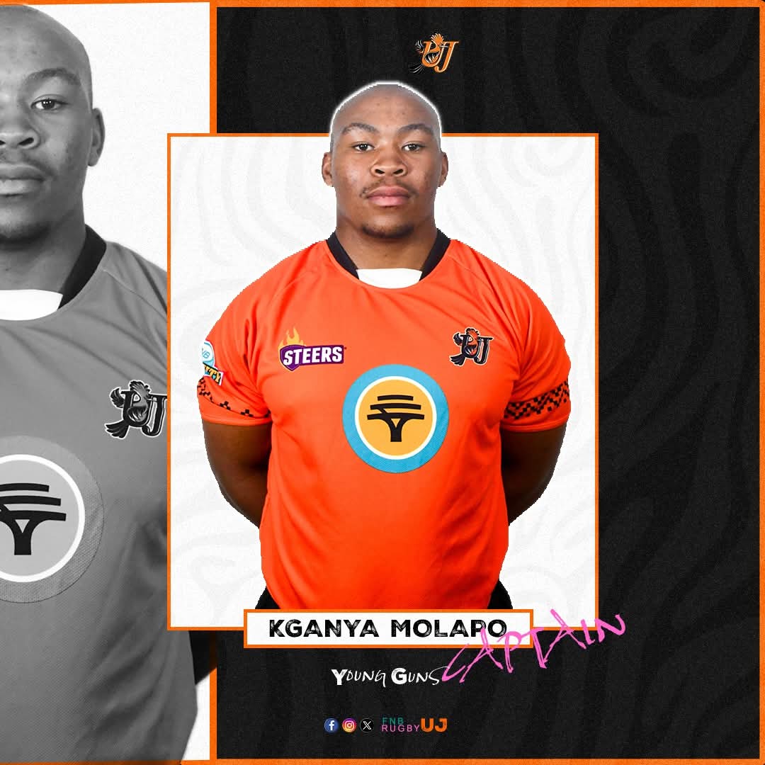 𝐅𝐍𝐁 𝐕𝐀𝐑𝐒𝐈𝐓𝐘 𝐘𝐎𝐔𝐍𝐆 𝐆𝐔𝐍𝐒 𝟐𝟎𝟐𝟔

The UJ junior boys (Young Guns) will be led by Molapo, popularly known as 𝗪𝗲𝗹𝗸𝗼𝗺 for the 2026 FNB Varsity Young Guns tournament.

#UJAllTheWay #UJRugby #RugbyThatRocks #captain #FNBVarsityCup