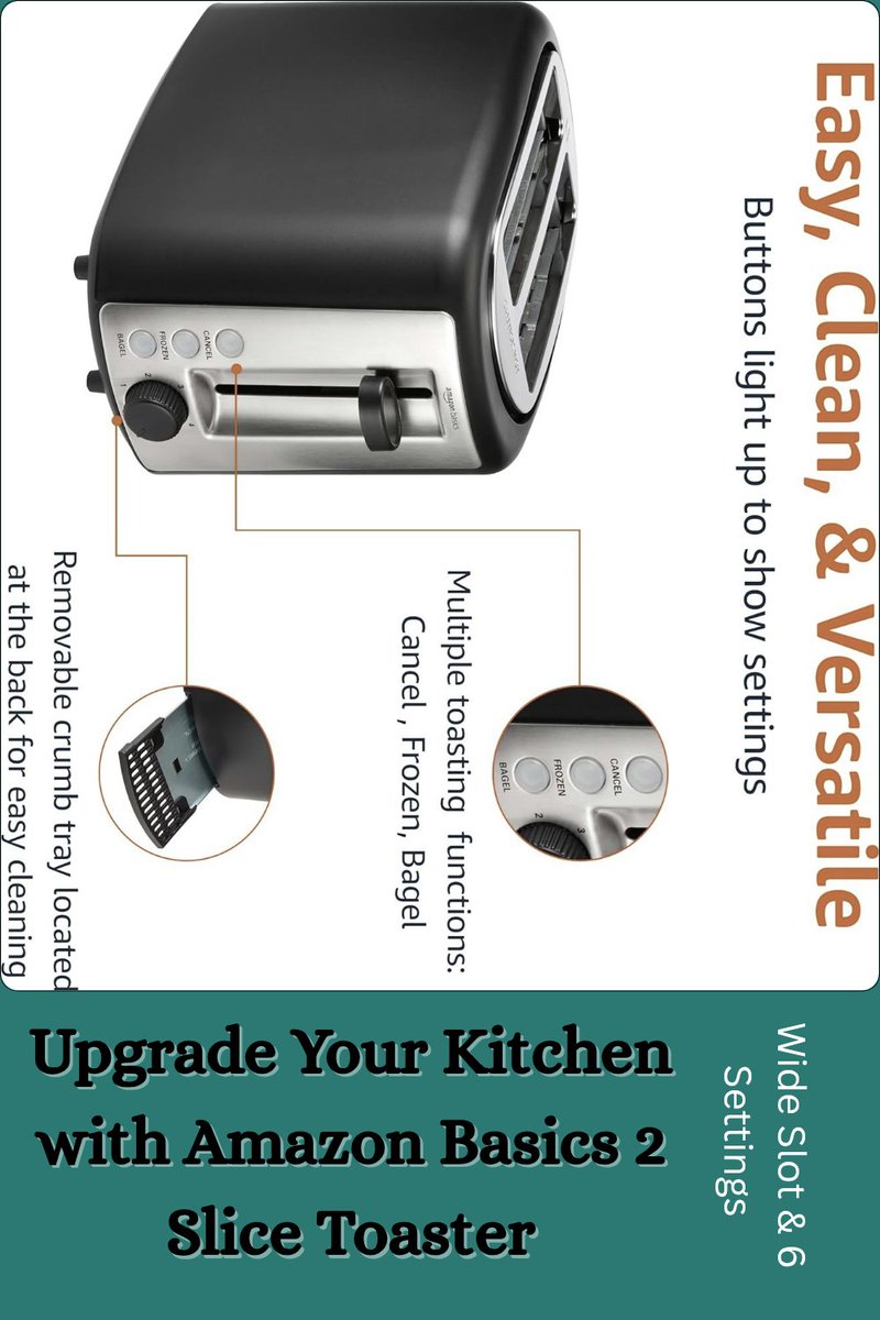 mamaskitchen25's tweet image. Upgrade Your Kitchen with Amazon Basics 2 Slice Toaster – Wide Slot &amp;amp; 6 Settings.
🛒 shop now: amzn.to/4qMoSKQ
#kitchenupgrade #amazonhome #toasterreview #homekitchenusa #kitchenessentials2026 #breakfastsetup #modernappliances #appliancegoals #kitchenideas #cookathome