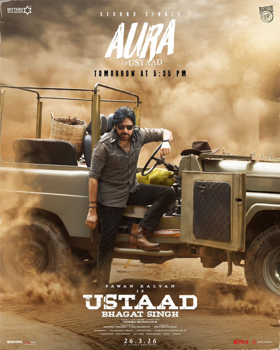 Everyone has a personality. 
He has an AURA 🔥🔥

#UstaadBhagatSingh second single #AuraOfUstaad out tomorrow at 5.35 PM ❤‍🔥

Promo out now!
▶️ youtu.be/04B_3EMQsU8

#UBSOnMarch26th