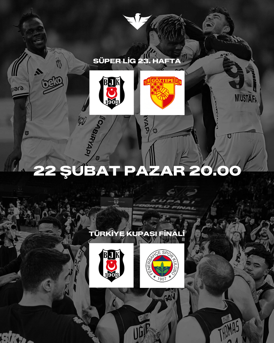HaberKartali's tweet photo. 🦅 Beşiktaş, yarın aynı saatte 2 kritik maça çıkacak. https://t.co/GjszVe3UIX