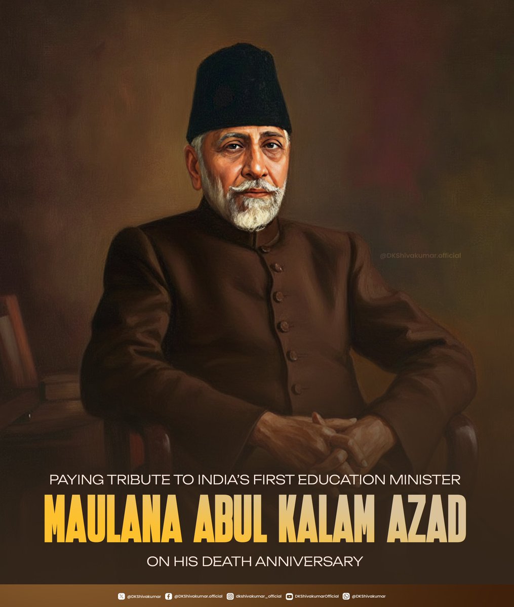 Maulana Abul Kalam Azad dedicated his life to India’s independence and to the cause of education for all. He believed that true freedom must be strengthened by learning, equality, and mutual respect. On his death anniversary, we honour his enduring legacy of wisdom and national