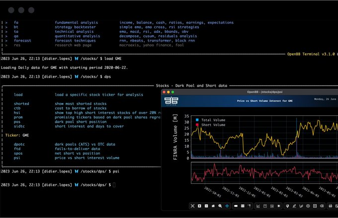 quantscience_'s tweet photo. OpenBB: A free alternative to the $20,000 Bloomberg Terminal

Available 100% free on GitHub: https://t.co/r8EVfOM3GV