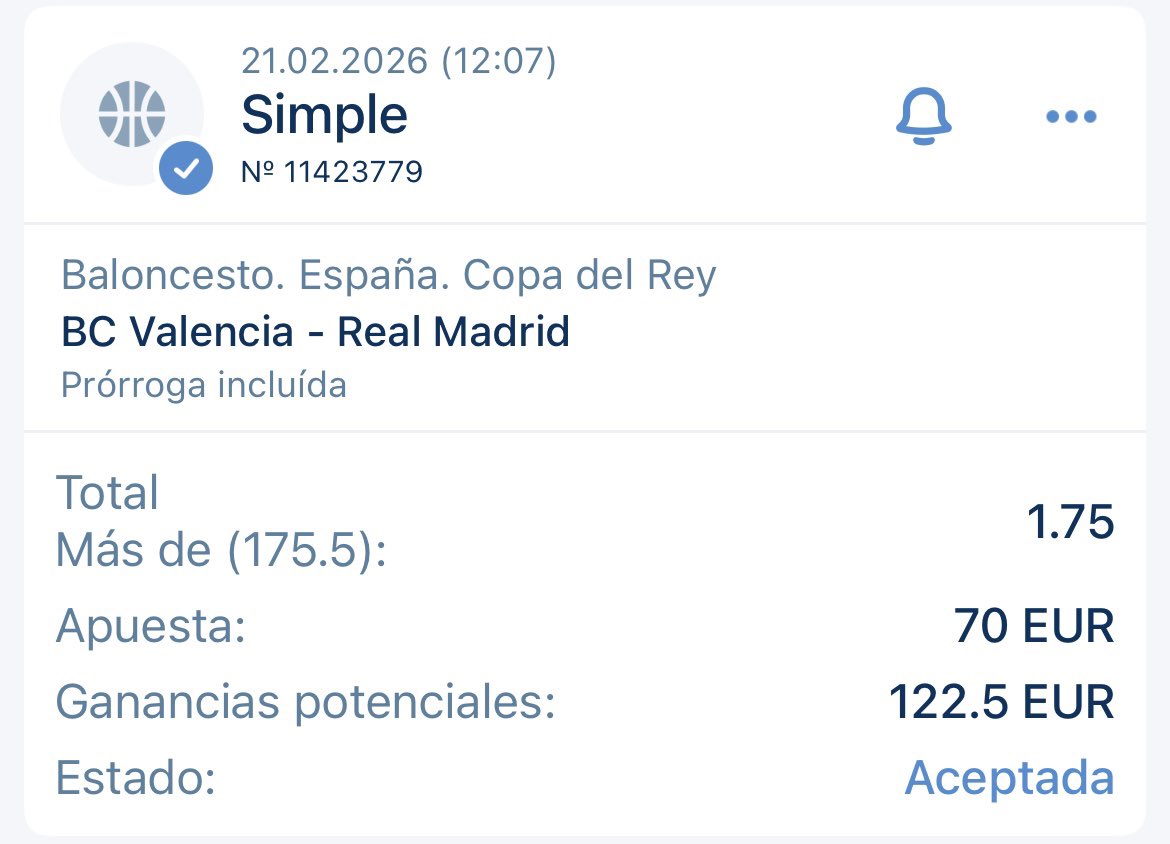 ExperTeamBets's tweet photo. 👁️ 👁️ Tenemos por delante el día de más volumen en nuestros 5 meses compartiendo 6 pronósticos con una jornada espectacular en #CopaDelRey #LebOro y las principales copas de los países europeos de baloncesto 🏀.

👉 👉 Les dejamos uno de ellos por aquí, no se pierdan el resto. https://t.co/cKfat9Wnju