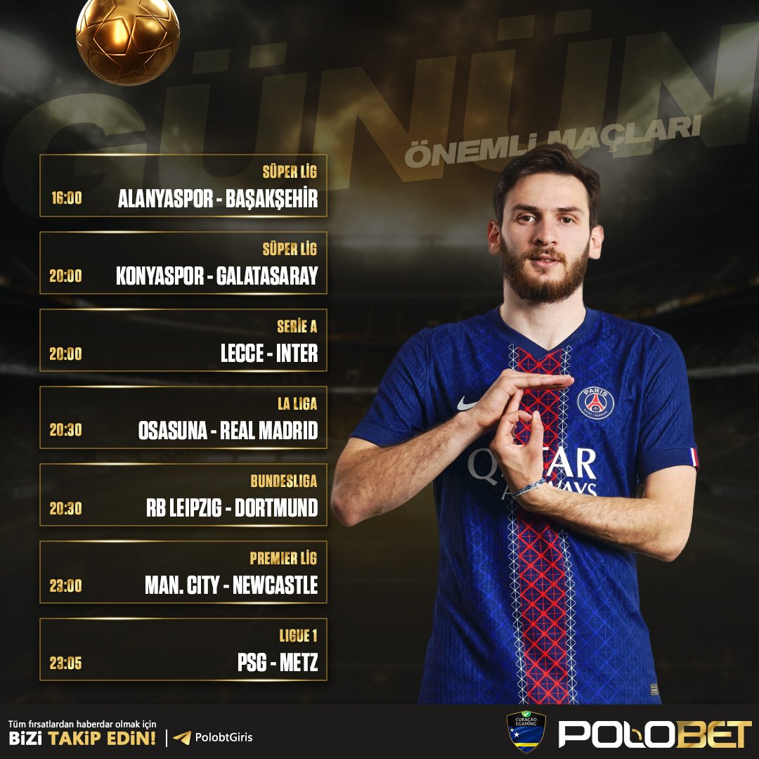 🔥Süper Lig'de nefesler tutuldu; Galatasaray, Konyaspor deplasmanında kritik bir virajda❕ Avrupa'da ise Real Madrid, Man. City ve PSG sahne alıyor.

⚽️Yeni üyelere özel Yatırım Şartsız2️⃣5️⃣0️⃣ Freebet anında hesabında❕

🔗Giriş: plbt.site/plbtd

#cumartesi
