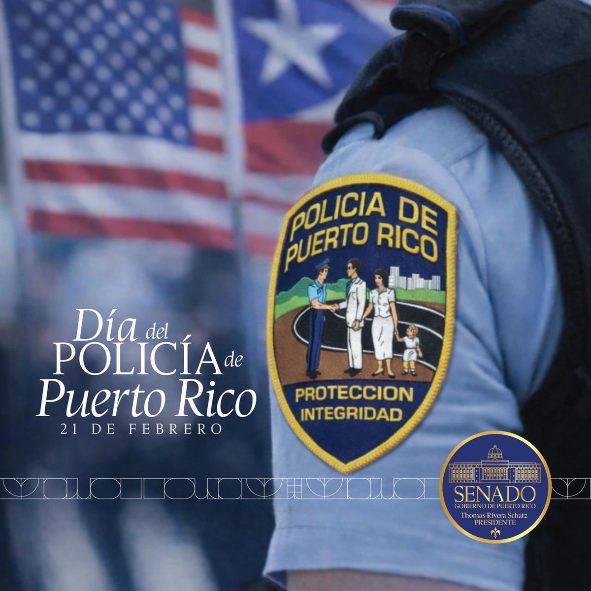 En el Día del Policía reconocemos a quienes asumen la responsabilidad de proteger vidas y mantener el orden en nuestras comunidades. 

Su servicio exige valentía, disciplina y un compromiso constante con el bien común.

#DíaDelPolicía #PolicíaDePuertoRico #Servicio #SenadoPR