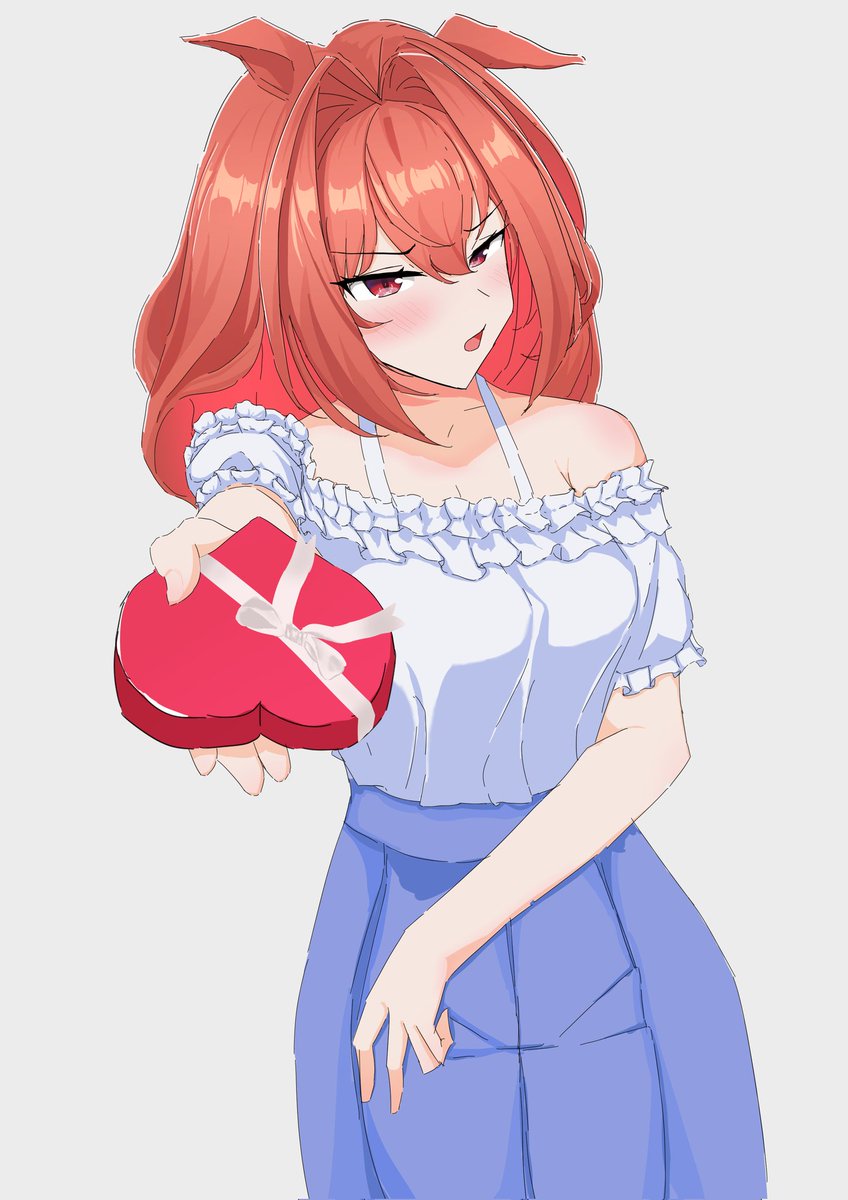 ConcealedFlux's tweet photo. Daiwa Scarlet gives you chocolate!

#umamusumefanart #umamusume #DaiwaScarlet https://t.co/W7vuP5L8Tl