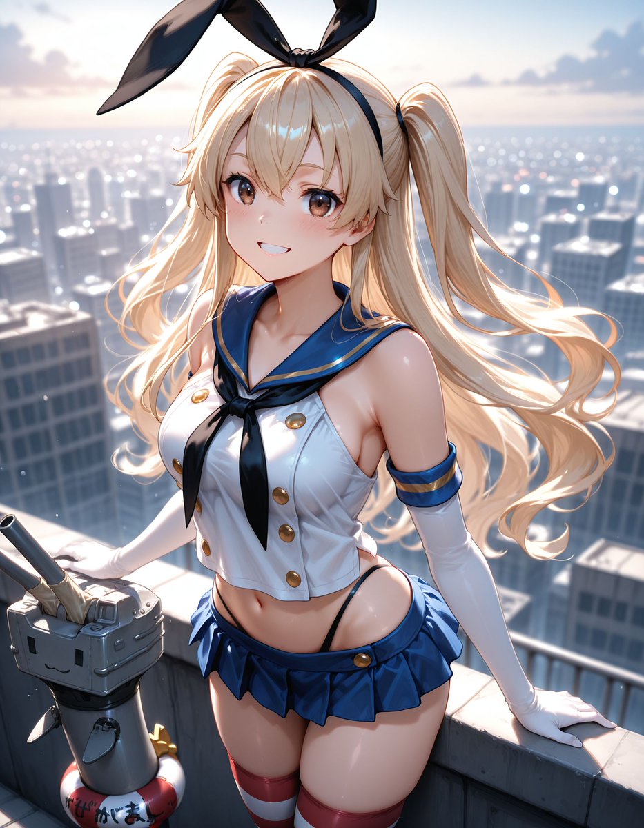 島風…ではなく屋上で島風のコスプレをするうちの子です😊 SFW