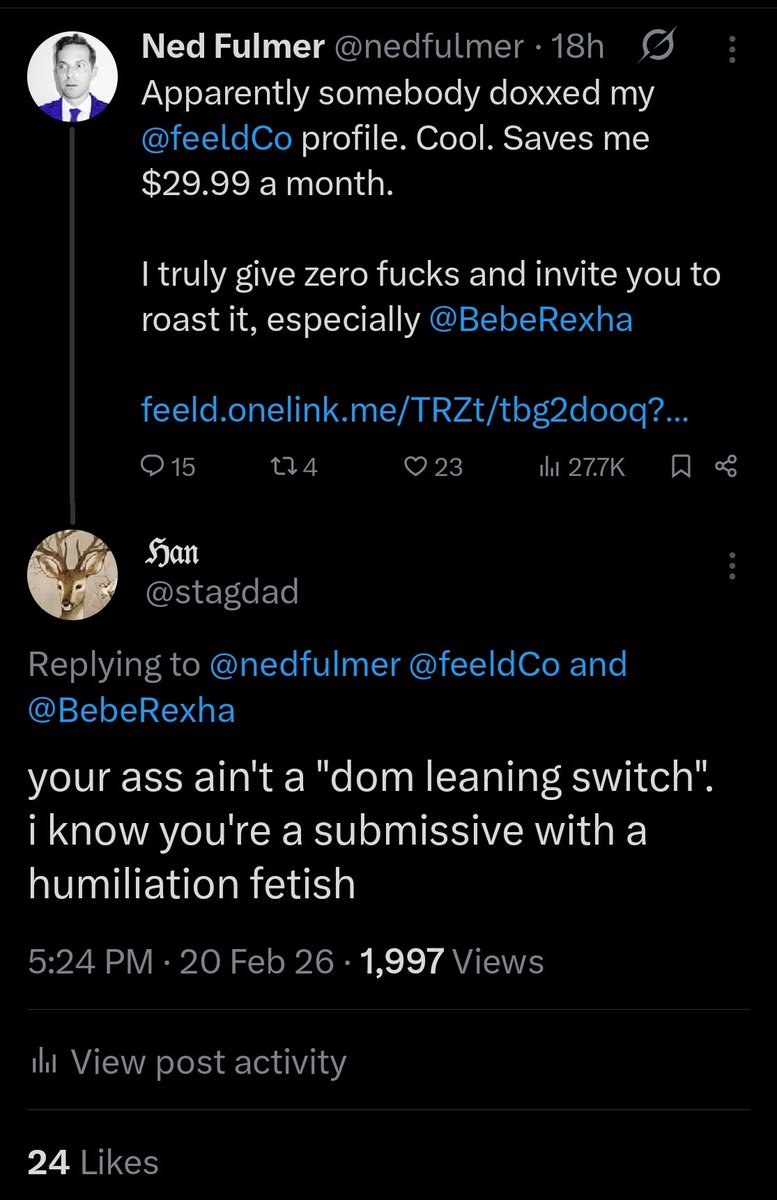 stagdad's tweet photo. ive always wanted to ratio ned fulmer the cheating try guy https://t.co/a5OOxF5hCE