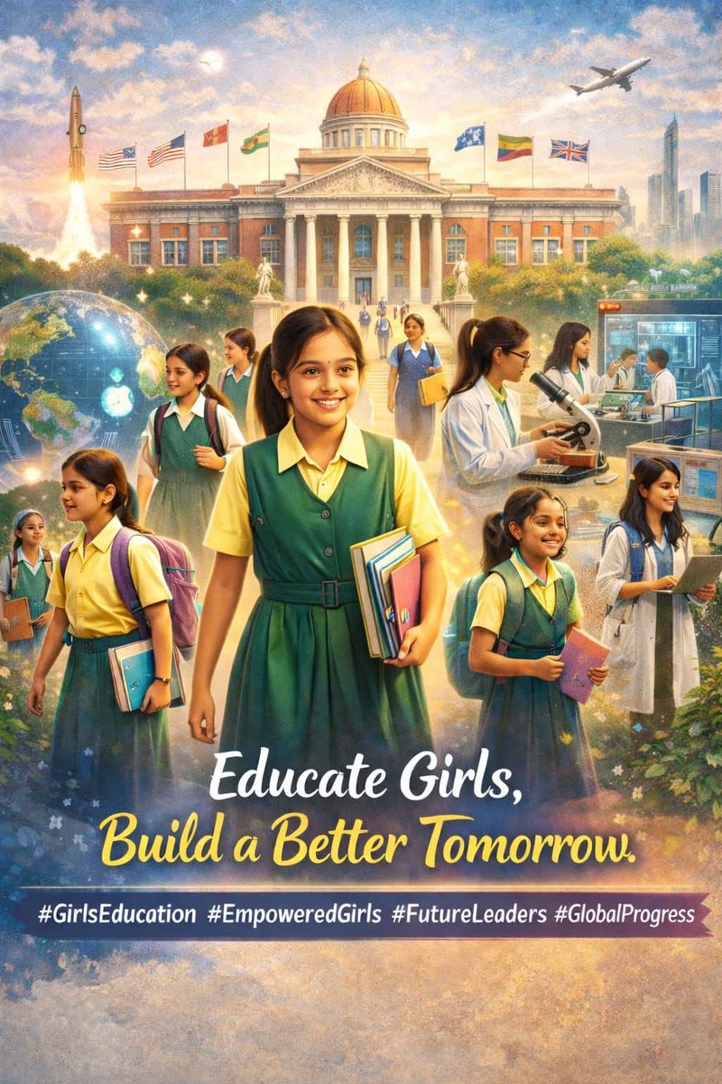 AabirooKhan's tweet photo. Educate a girl, and you empower a generation.Give her knowledge, and she will create opportunities.Give her confidence, and she will change the world.
#GirlsEducation #EmpowerHer #LetGirlsLearn #EducateToElevate #FutureLeaders #EqualityInEducation #SheLeads #BrightFuture https://t.co/FeMzhp6KQi