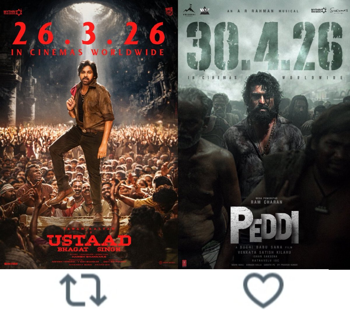 Which Movie Has The Most Hype ?

🔃#UstaadBhagatSingh     ❤️#Peddi