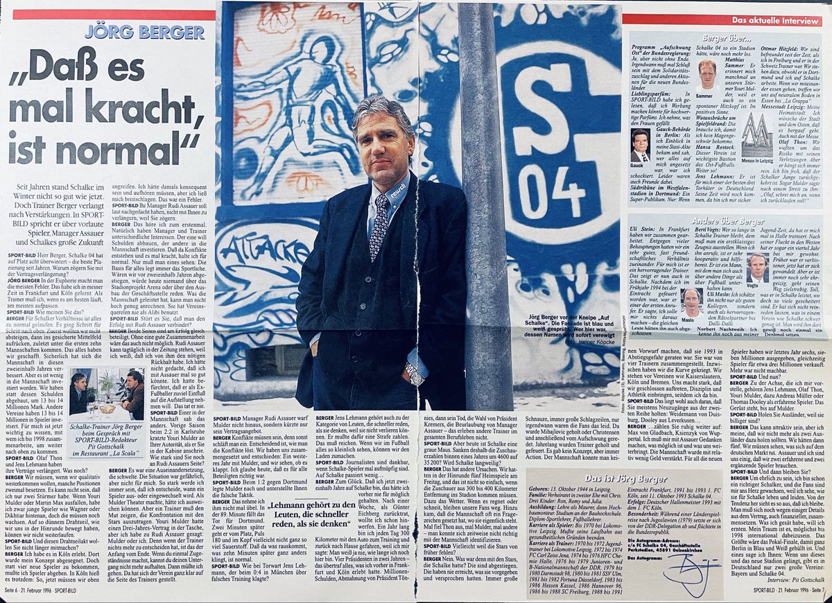 21.02.1996 - „Daß es mal kracht, ist normal“
#Schalkevor30 #S04