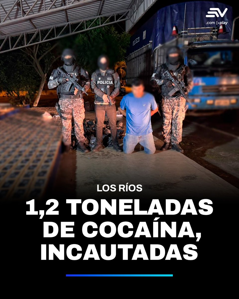 🚨 La Policía Nacional incautó 1,2 toneladas de cocaína en Los Ríos con destino a mercados internacionales, informó la institución en un comunicado este 21 de febrero de 2026. 📲 bit.ly/4l7wQxj