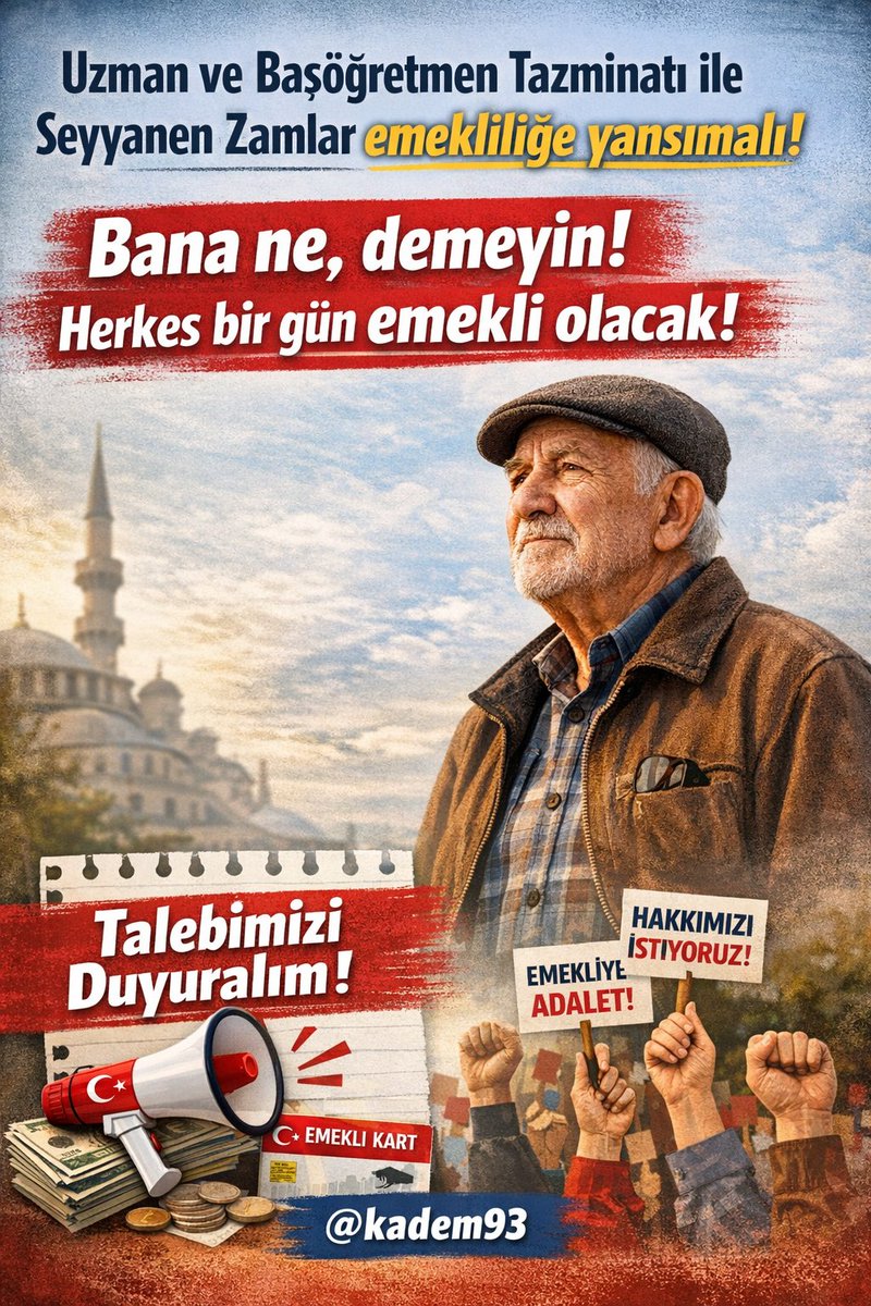 kadem93's tweet photo. Seyyanen zamlar emekli maaşına yansımalı. #EmekliHakları https://t.co/PvaFumEVj8