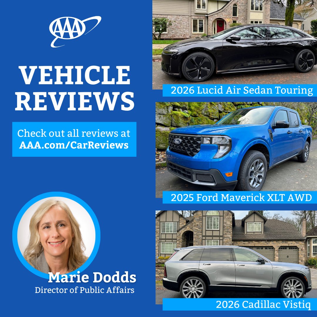 If you're in the market for a new vehicle this year - check out AAA's car reviews! AAA Oregon/Idaho's Marie Dodds has been test-driving the latest makes and models. Read comprehensive reviews from the highest end luxury cars to the utility family vehicle. AAA.com/CarReviews