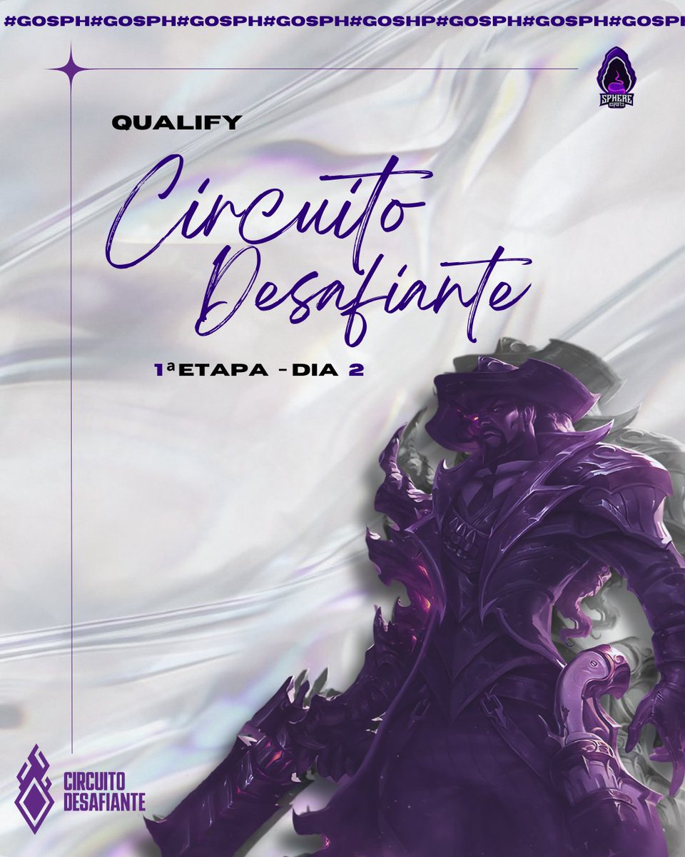 Hoje seguimos nossa caminhada no qualify do Circuito Desafiante. 🔥

Às 18h enfrentamos o Vasco Esports no nosso primeiro confronto do dia. Preparação feita, foco no objetivo e muita vontade de vencer.

Contamos com a torcida de vocês! 💜 #GOSPH