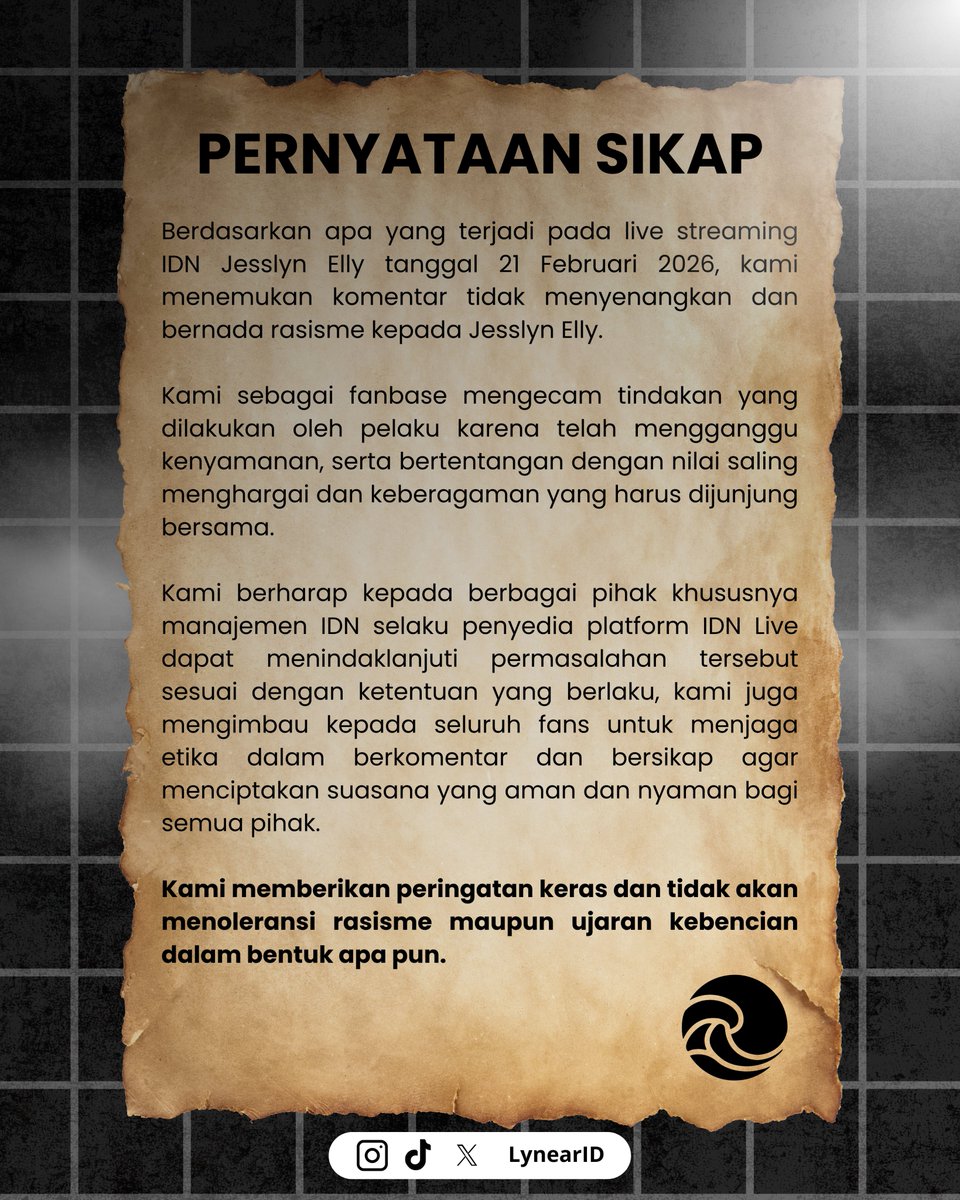 LynearID's tweet photo. PERNYATAAN SIKAP