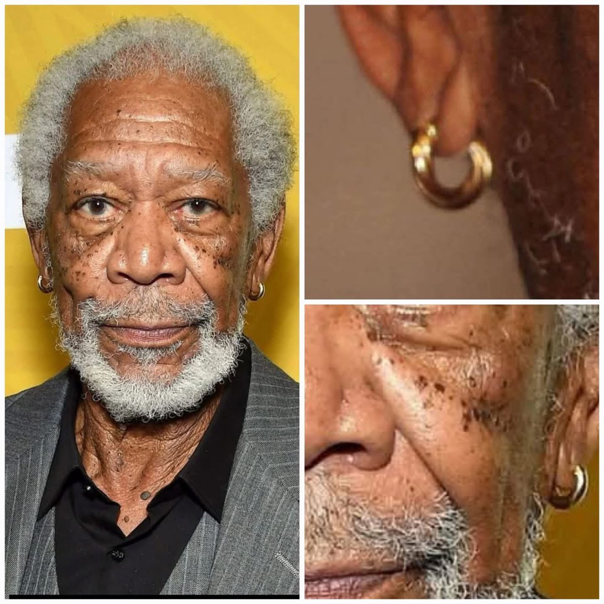 ElChocoflan's tweet image. Muchos creen que los aretes de oro de Morgan Freeman son parte de su estilo inconfundible.

Pero detrás de ese brillo hay una historia mucho más antigua.

Freeman explicó que el valor del oro que lleva en las orejas es suficiente para cubrir los gastos de su funeral si llegara a