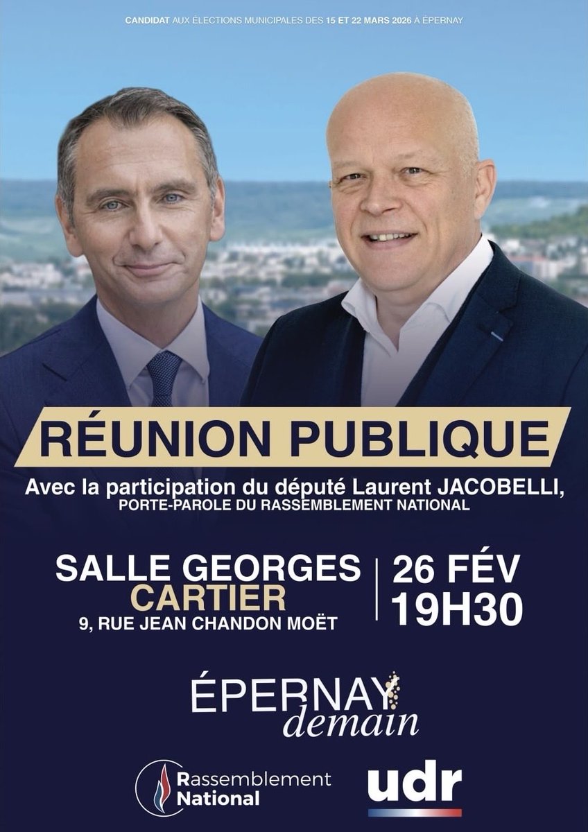 EpernayDemain's tweet photo. Collage de bon matin et tractage sur le marché pour Épernay demain. J-5 pour la réunion publique du jeudi 26 février à 19h30, salle Georges Cartier, en présence de Laurent Jacobelli : venez rencontrer et échanger avec Éric Laurency et ses co-listiers !
⁦⁦⁦@ljacobelli⁩ https://t.co/jD8qO17WiV