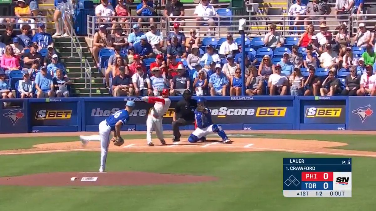 Wasting no time! Our first hit of the spring comes courtesy of Justin Crawford