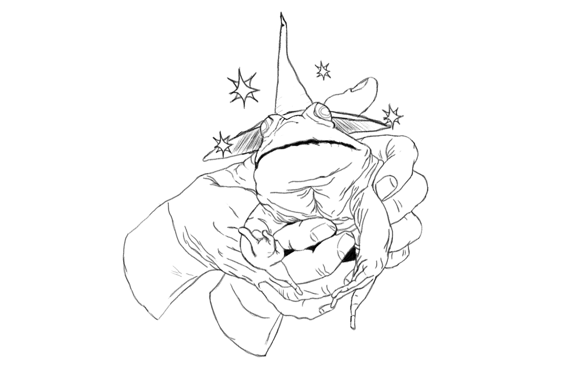 Chudeps's tweet photo. Here's a cool wizard frog I drew.
.
#art #wizard #frog https://t.co/L2JrPw5toT