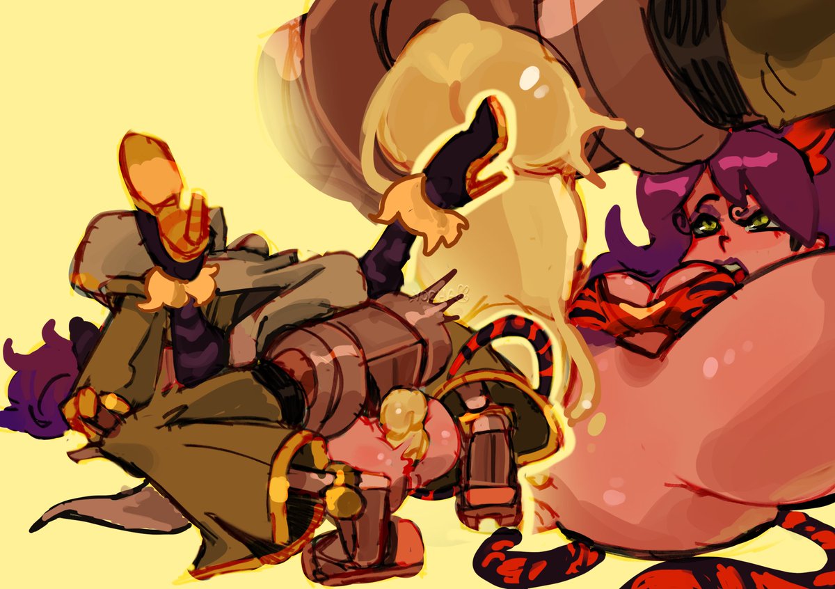 Only one can win in the ring 😼

Amazing c--mm I got from <a href="/yocha_yes/">Yocha -OPEN COMMS-</a>!!! 🧡🧡🧡