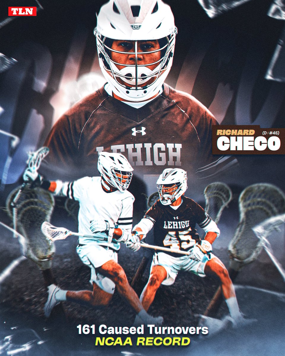 LacrosseNetwork's tweet photo. THE UNDISPUTED TAKEAWAY KING 👑💥

Richard Checo is the new ALL-TIME LEADER for Caused Turnovers — he passes fellow @LehighMLax defender Craig Chick for most in a career. https://t.co/s2wkGrngsG