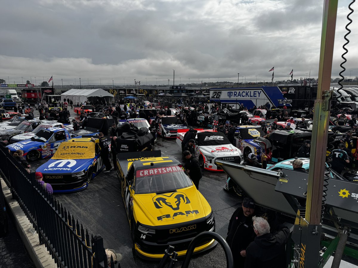 Trucks have been warmed up and dried off.