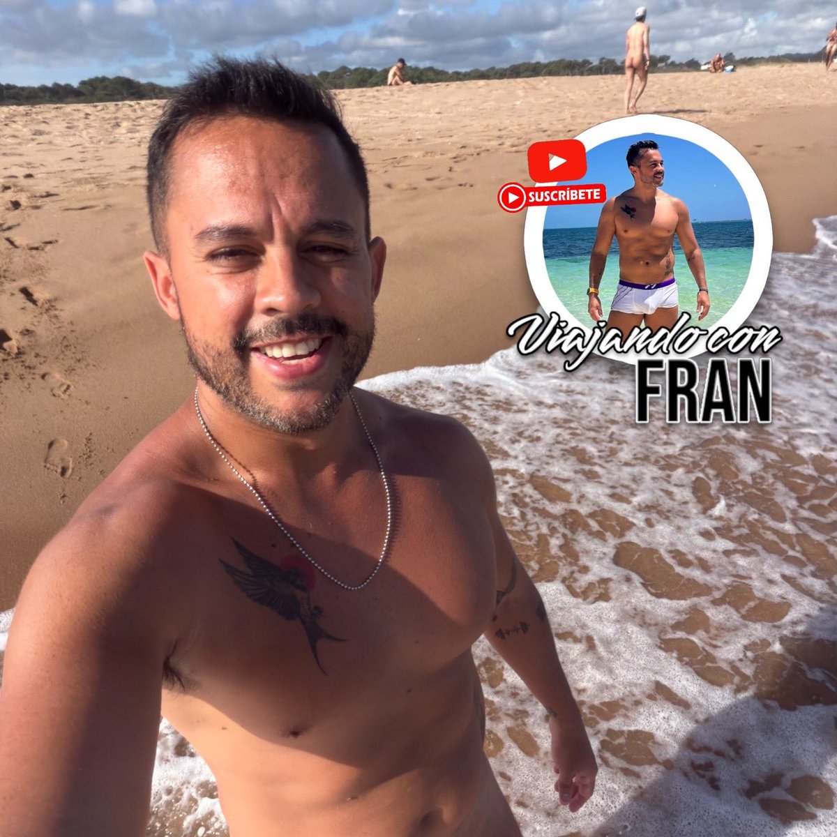 ViajaconFran's tweet photo. A sacarnos todo y disfrutar de la playa como dios manda!! Adiós a la sunga y hola a la comodidad de andar totalmente libre en la playa con las bolas al aire 🤣🤣🤣 veamos si la arena no llega a zonas prohibidas 🤣🤣👀☀️ https://t.co/PnhiN9QXb3