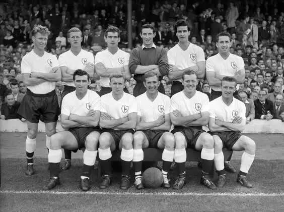 1960  Tottenham  John White,Peter Baker,Ron Henry,Bill Brown,Maurice Norman,Dave Mackay.
Bobby Smith,Terry Medwin,Danny Blanchflower,Les Allen,Terry Dyson.