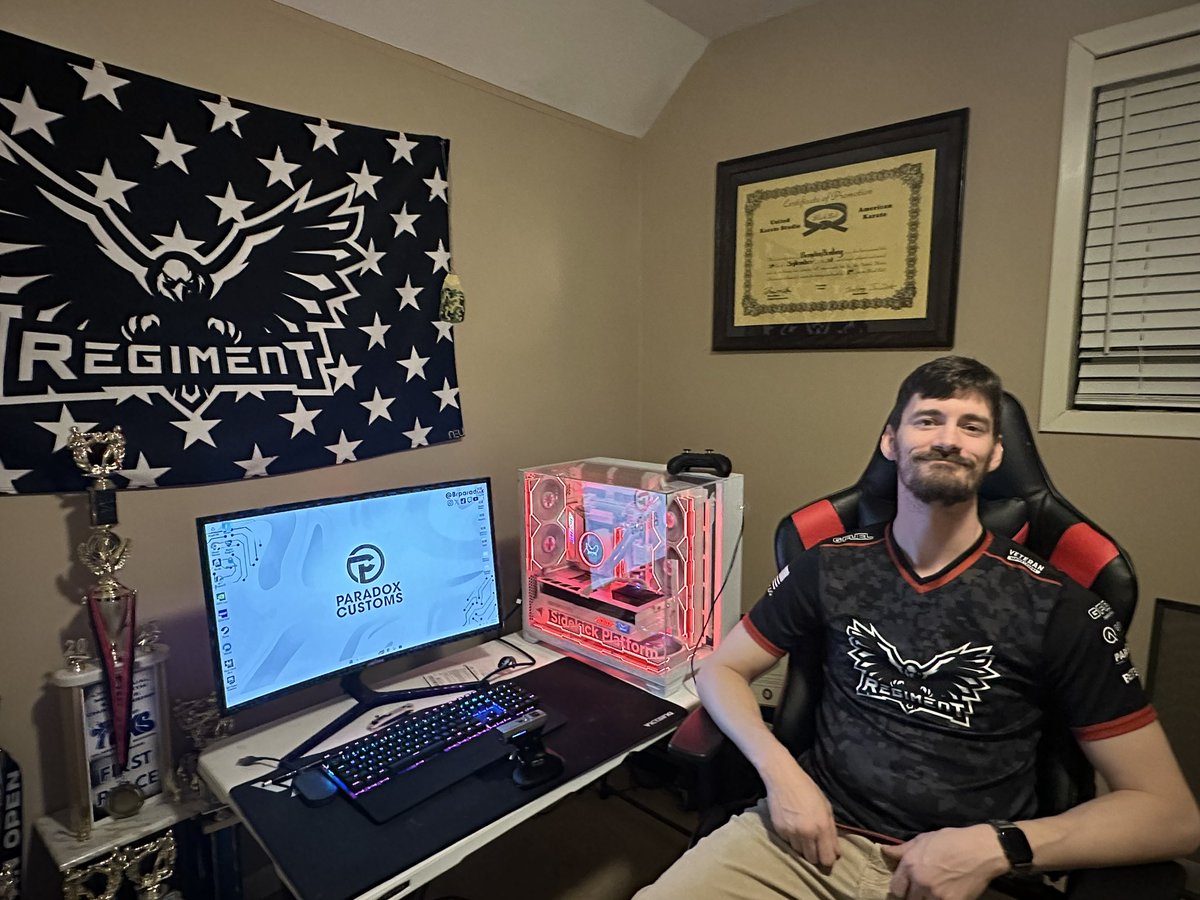 RegimentUpdates's tweet image. RT @RegimentGG: Brandon, a U.S. Army Veteran, is loving his new Gaming PC that he received from REGIMENT! 🇺🇸