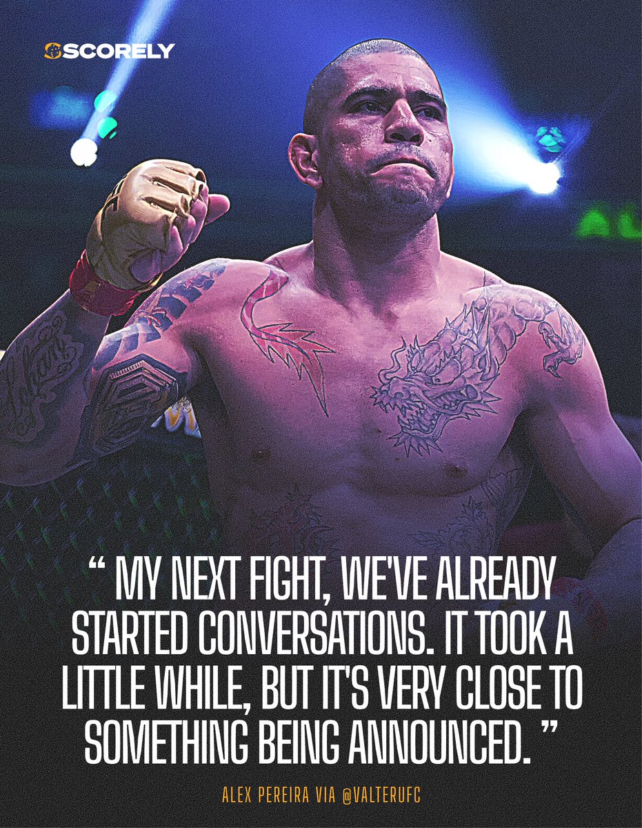 ScorelyGG's tweet image. Alex Pereira says it’s “very close” 👀

You already know what that means.

As soon as it’s announced, we’ll have the deepest market selection live on Scorely.

Main lines, rounds, props, alt markets.

Be ready. 🥊🔥