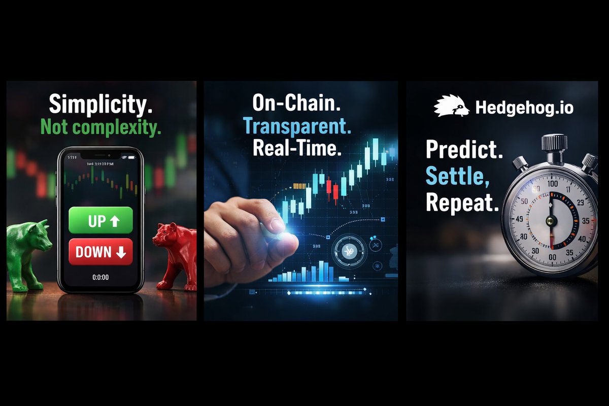 Most protocols fight for attention.
<a href="/TheHedgehog_io/">Hedgehog 🦔</a> fights for clarity.
No farming dashboards.
No confusing token mechanics.
Just one simple decision: up or down.
It’s trading stripped to its purest form.
🧵