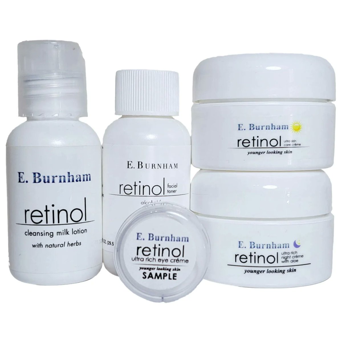 EBCosmetics's tweet photo. 5 steps to radiant skin, all in one kit.

The E. Burnham Retinol Beauty Trial Kit is the perfect "intro to glow." Includes: ✅ Cleansing Milk ✅ Alcohol-Free Toner ✅ Day Créme ✅ Night Créme ✅ Eye Créme
Perfect for travel or testing a new routine! 

#SkincareRoutine #AntiAging https://t.co/gdAWa5zXTT