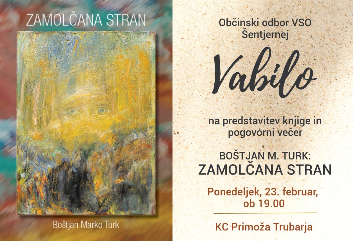 vso.si/index.php/pove…
kc-sentjernej.si/dogodek/zamolc…
Vljudno vabljeni na predstavitev #Zamolcanastran v ponedeljek, 23. 2. ob 19h, v Šentjernej. Delite, prosim.