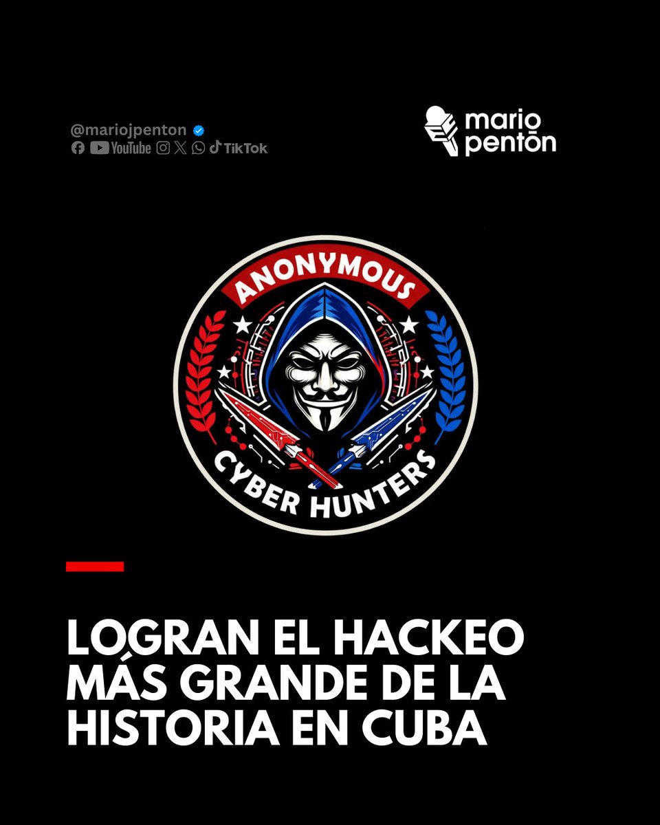 🔥 ¡EXCLUSIVO MUNDIAL! 🔥

#CyberHuntersOp LOGRA EL HACKEO MÁS GRANDE DE LA HISTORIA EN CUBA: TOMAN EL CONTROL DE LOS ENRUTADORES PRINCIPALES DEL PAÍS 🇨🇺💻

En un golpe sin precedentes a la infraestructura digital de la isla, el colectivo de ciberactivistas #CyberHuntersOp ha