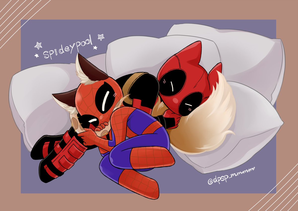 寝狐(ねこ)の日なのでデプスパ過去絵🐺🦊