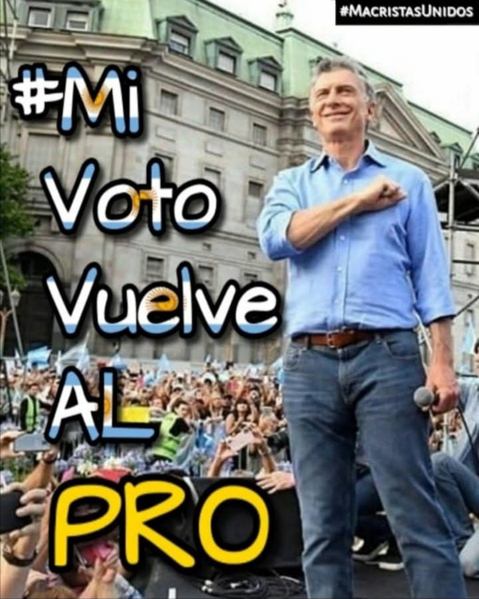 Mi voto también vueve al PRO, si en 2027 votas a Mauricio, dale RETUIT y nos seguimos!! 💛💛💛🇦🇷🇦🇷🇦🇷